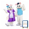 Lovely Mr & Mrs Bunny Mascot Costume