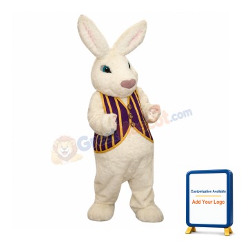 White Easter Bunny Mascot Costume