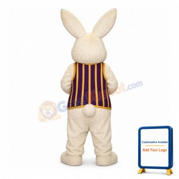 White Easter Bunny Mascot Costume