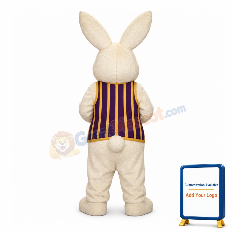White Easter Bunny Mascot Costume