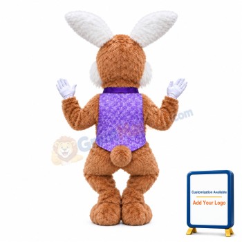 Friendly Lightweight Brown Bunny Mascot Costume