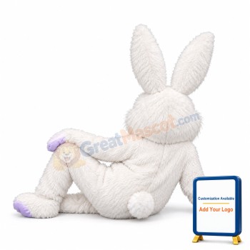 Friendly White Rabbit Mascot Costume