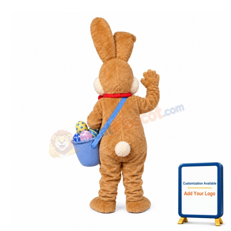 Friendly Brown Bunny Mascot Costume