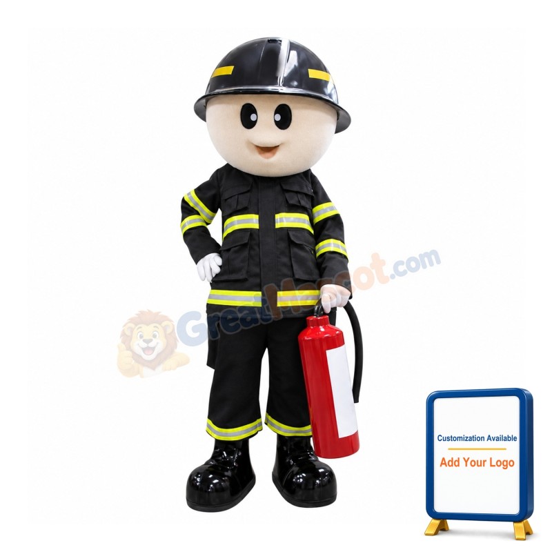 Young Fireman Mascot Costume