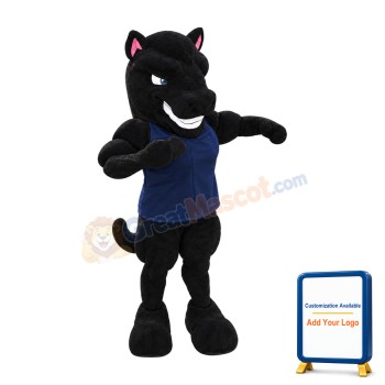 Power Black Horse Mascot Costume