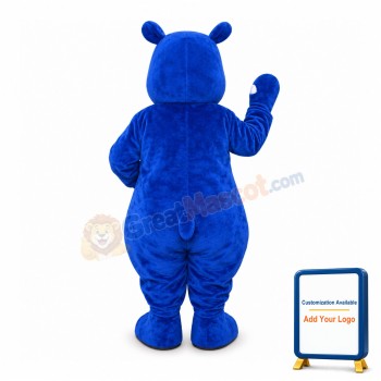 Blue Hippo Mascot Costume