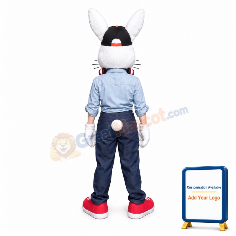 Young White Rabbit Mascot Costume