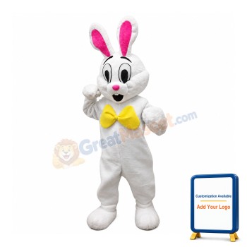 Affordable Happy White Rabbit Mascot Costume