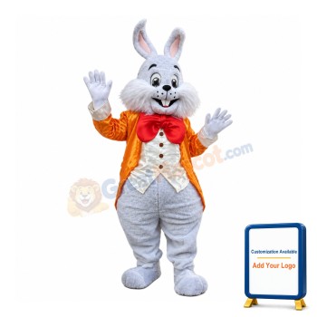 Orange Suit Easter Bunny Mascot Costume