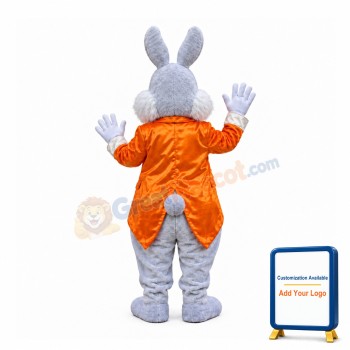 Orange Suit Easter Bunny Mascot Costume