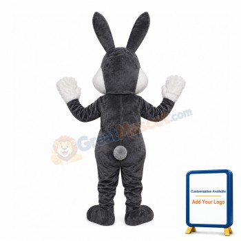 Grey & White Rabbit Bunny Mascot Costume