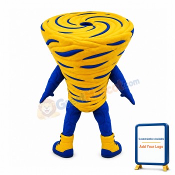 Yellow Power Tornado Mascot Costume