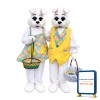 White Mr & Mrs Easter Bunny Mascot Costume
