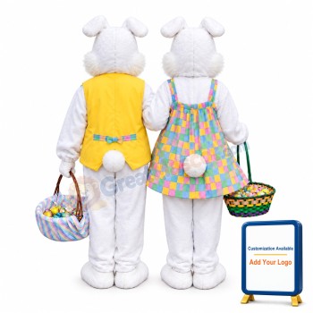 White Mr & Mrs Easter Bunny Mascot Costume
