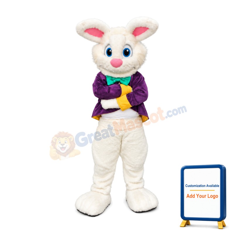 Purple Suit Easter Bunny Mascot Costume
