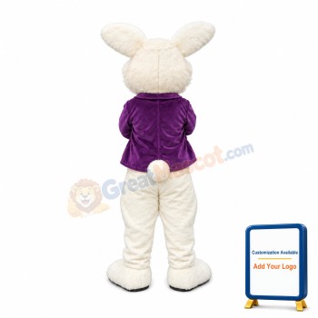 Purple Suit Easter Bunny Mascot Costume