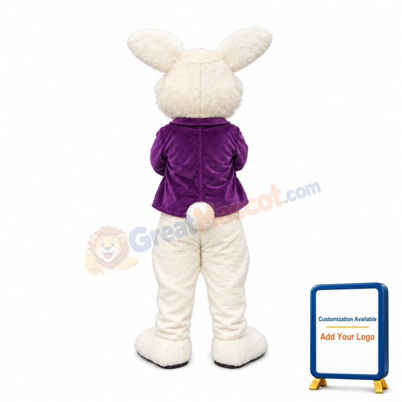 Purple Suit Easter Bunny Mascot Costume