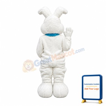 Happy White Easter Bunny Mascot Costume