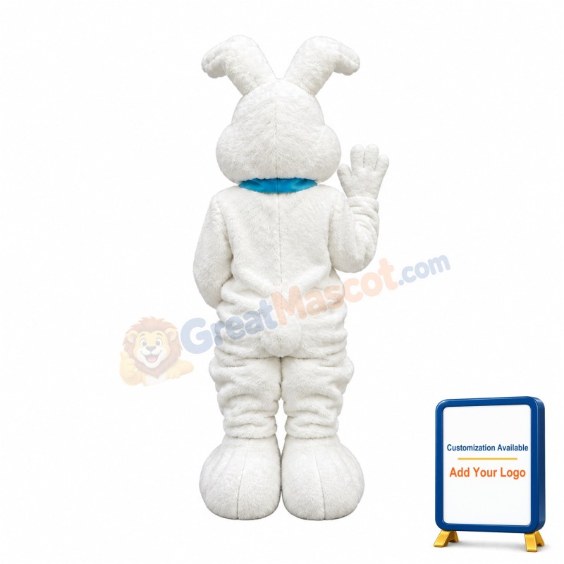 Happy White Easter Bunny Mascot Costume