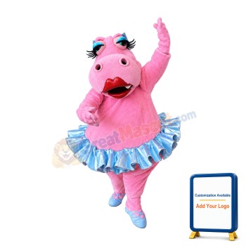 Beautiful Pink Hippo Mascot Costume