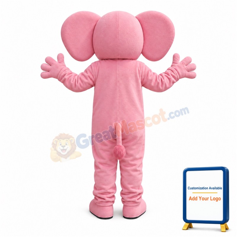Pink Elephant Mascot Costume