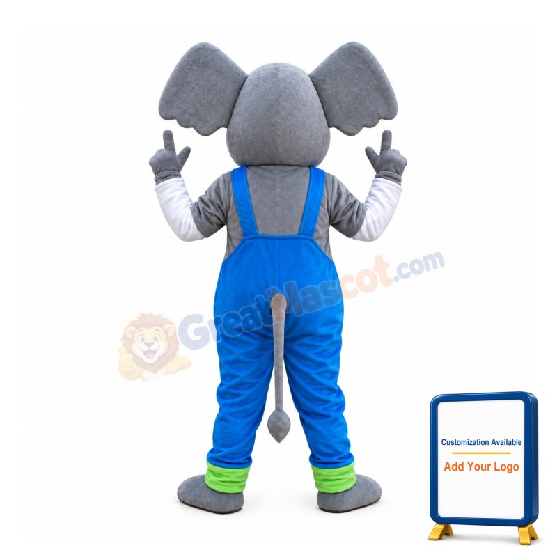Blue Suit Elephant Mascot Costume