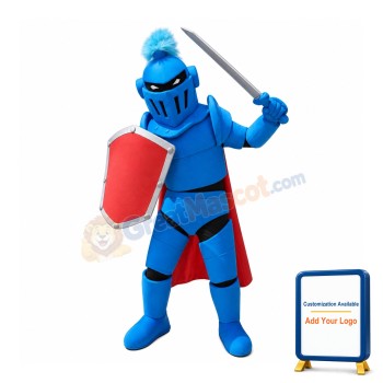 Power Blue Spartan Knight Mascot Costume