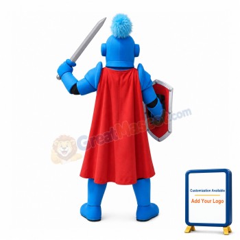 Power Blue Spartan Knight Mascot Costume