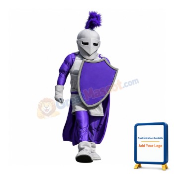 Purple Spartan Knight Mascot Costume
