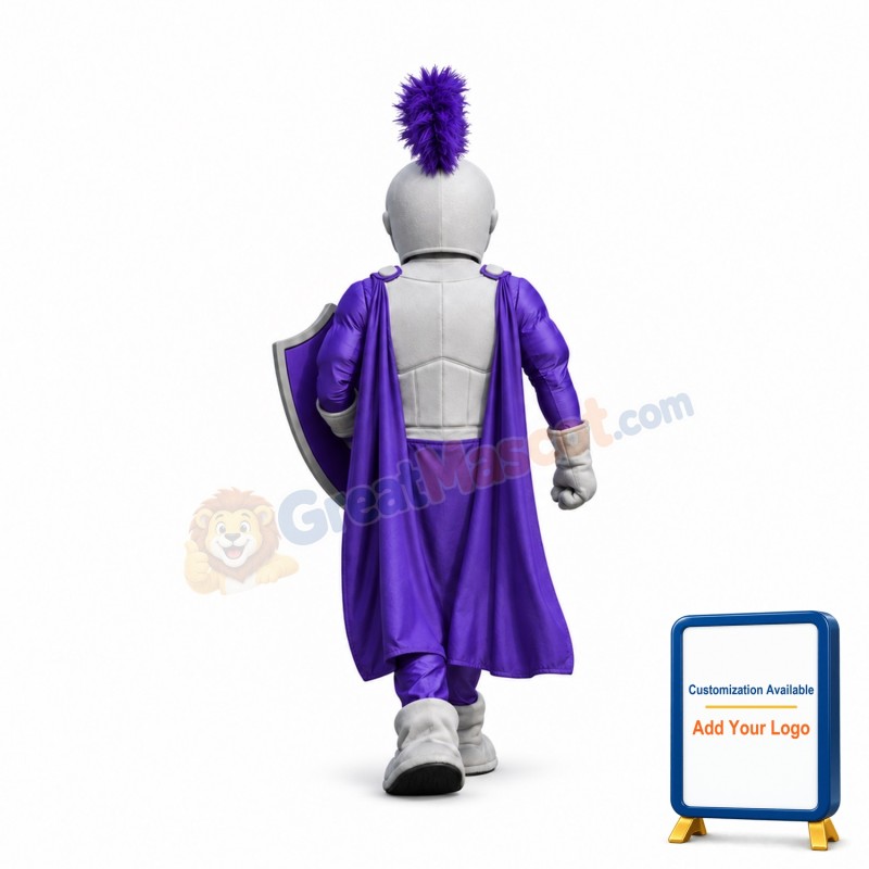 Purple Spartan Knight Mascot Costume