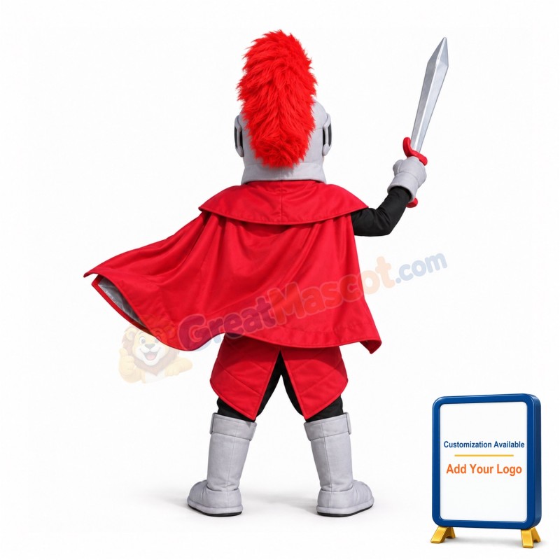 Power Red Spartan Knight Mascot Costume