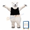 Friendly Realistic Polar Bear Mascot Costume