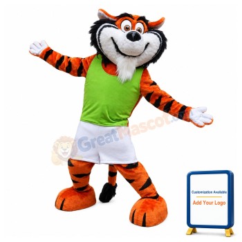 Friendly Adult Tiger Mascot Costume