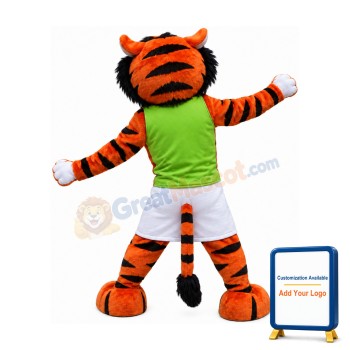 Friendly Adult Tiger Mascot Costume