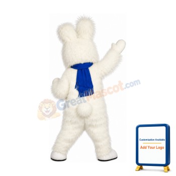 Friendly White Rabbit Mascot Costume