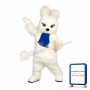 Friendly White Rabbit Mascot Costume