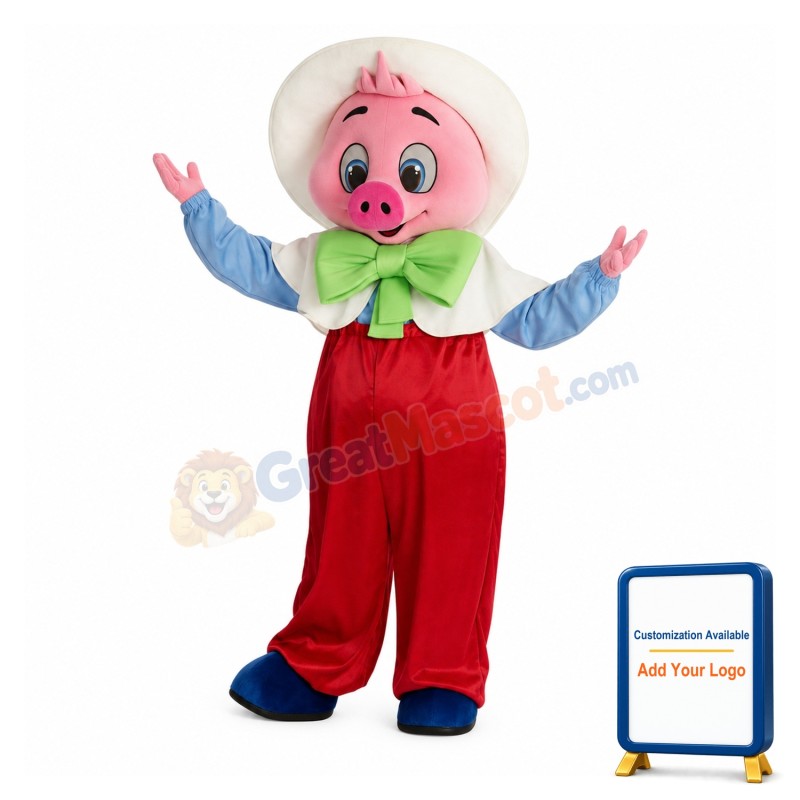 Friendly Pink Pig Mascot Costume