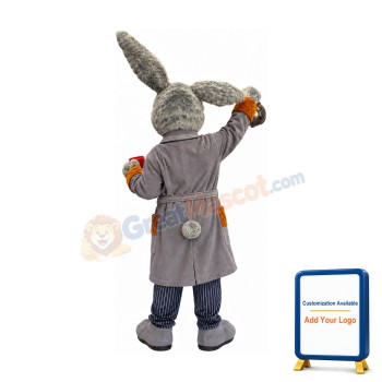 Grey Easter Bunny Mascot Costume