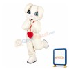Red Heart White Rabbit Mascot Costume