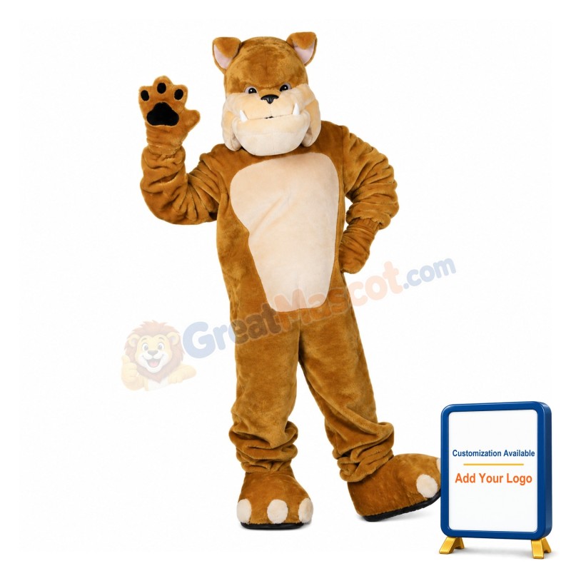 Fierce Brown Bulldog Mascot Costume