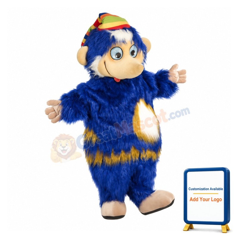 Blue Monkey Mascot Costume