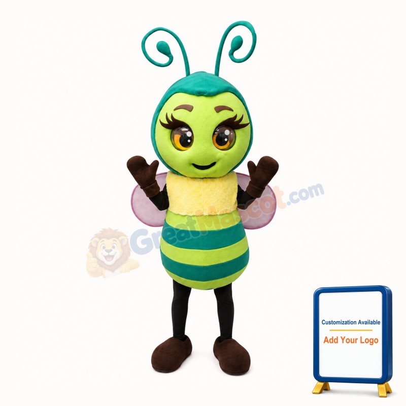 Green Bee Mascot Costume