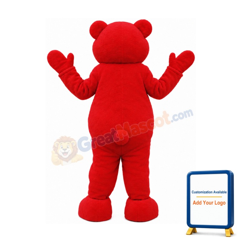 Red Teddy Bear Mascot Costume