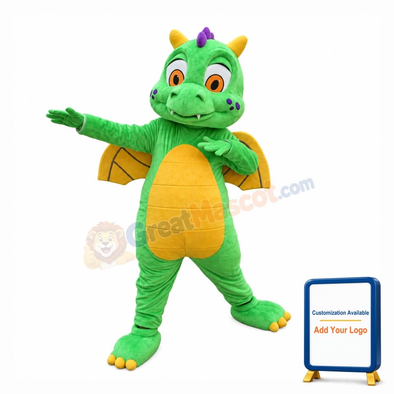 Green Dragon Mascot Costume