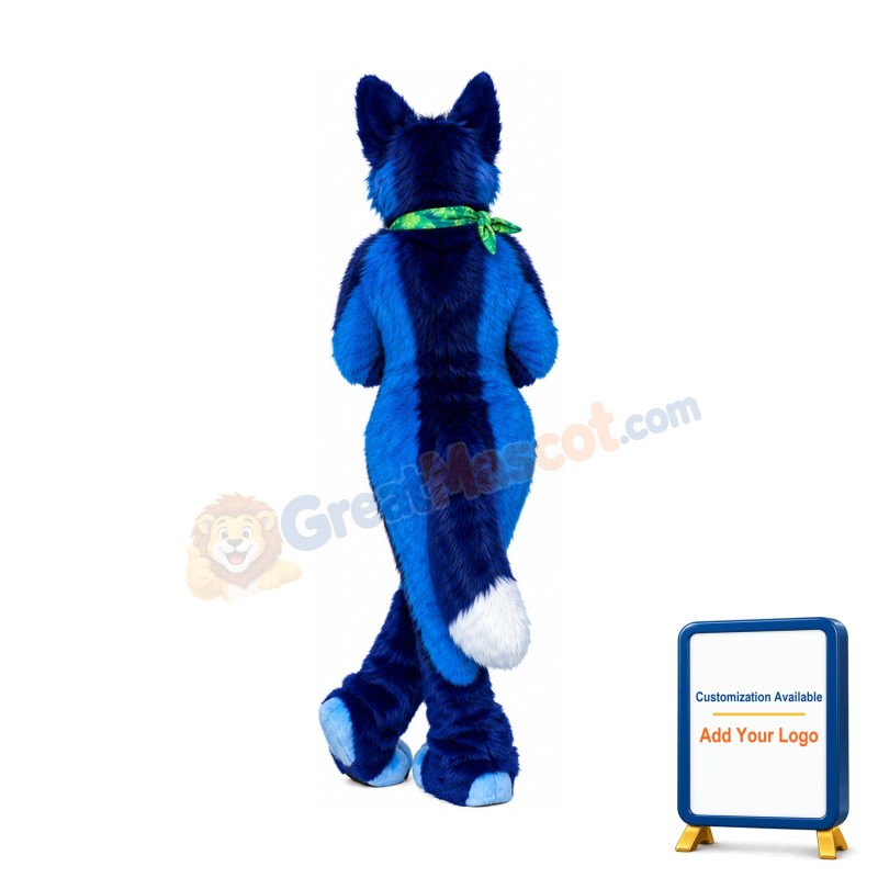 Blue Dog Fox Wolf Realistic Animal Mascot Costume
