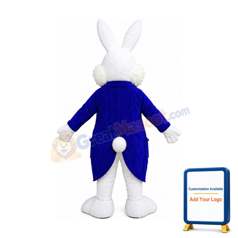 Blue Suit Easter Bunny Mascot Costume Available In US Warehouse