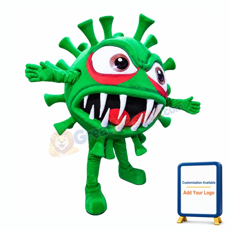 Green Monster Virus Mascot Costume