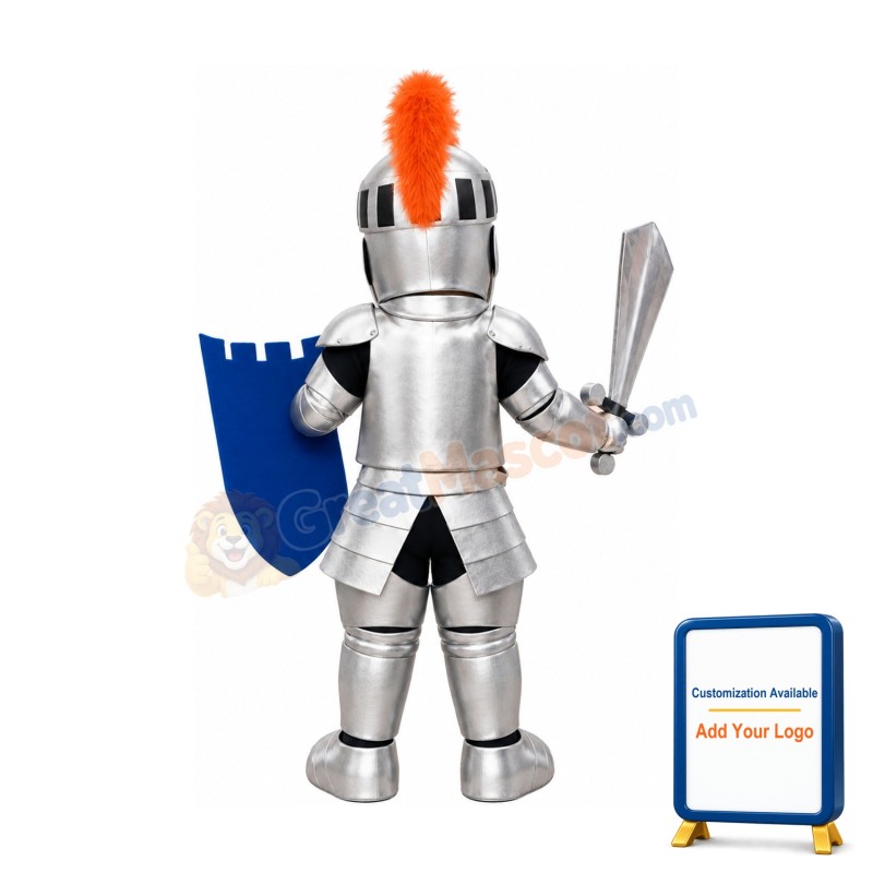 Power Silver Spartan Mascot Costume