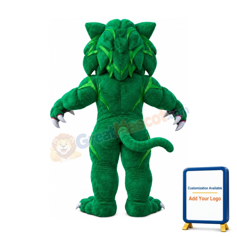Fierce Green Wildcat Mascot Costume