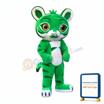 Lovely Green Tiger Mascot Costume